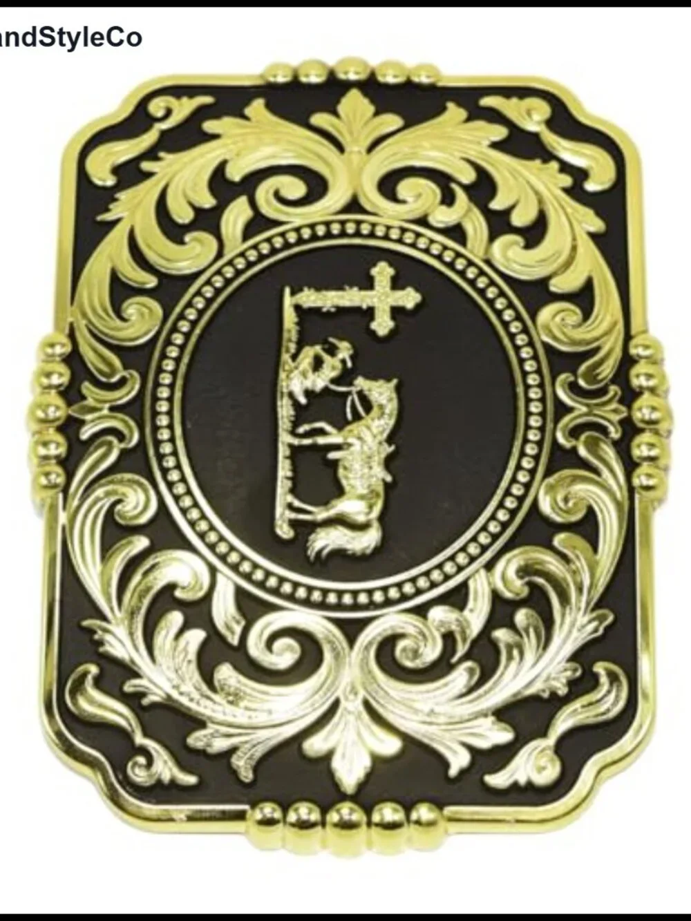 Western Cowboy Cross Kneeling Prayer Belt Buckle Zinc Alloy 1.5 inch